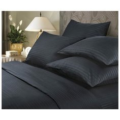 Комплект постельного белья Verossa stripe-sateen "Black", семейный
