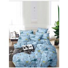 Постельное белье Simple House "Кэри" 1,5-сп на молнии Наволочка 50х70 см 2 шт Простынь 150х215 см Пододеяльник 145х215 см