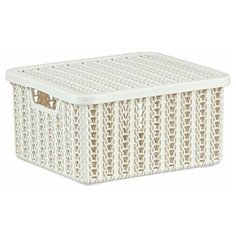 Ящик для хранения с крышкой ВЯЗАНИЕ 85х148х170мм (белый) (М2368) (IDEA)