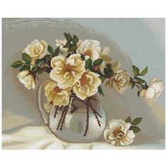 Алмазная мозаика "Бузин. Белые розочки", 40x50 см Molly