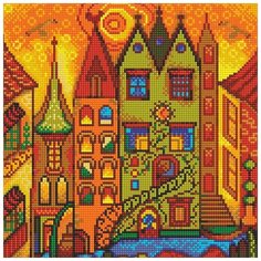 Алмазная мозаика "Город солнца", 30x30 см Molly