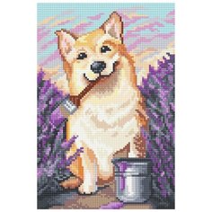 Алмазная мозаика "Корги-художник", 20х30 см ФРЕЯ