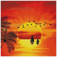 Алмазная мозаика "Красивый закат", 30x30 см Molly