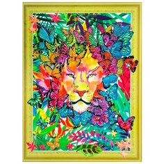 Алмазная мозаика 5D "Лев в бабочках", 30x40 см Color KIT