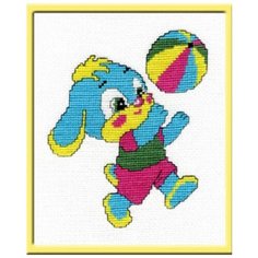 Набор для вышивания «Зайка с мячом», 15x15 см, Овен