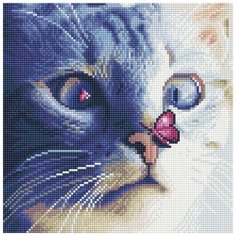 Алмазная мозаика "Кот с бабочкой", 30x30 см Molly