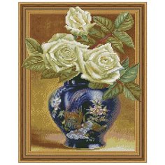 Алмазная мозаика 5D "Бузин. Розы в восточной вазе", 40x50 см Molly