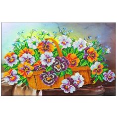 Набор вышивки бисером «Корзина с виолами», 38x24 см, Паутинка