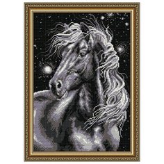Алмазная вышивка Арт Соло "Конь черный", 41x28,5 Art Solo
