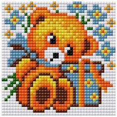 Алмазная мозаика "Медвежонок" (на магнитной основе), 10x10 см Вышиваем Бисером
