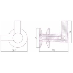 Вешалка крючок Виктория н/ж для ДР Сунержа состаренная бронза