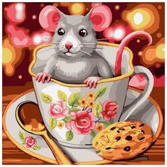 Картина по номерам «Мышка в чашке», 20x20 см, Molly