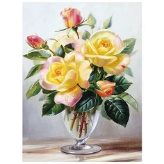 Алмазная мозаика-открытка "Чайные розы", 15x20 см Molly