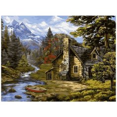 Картина по номерам «Домик у реки», 40x50 см, Фрея