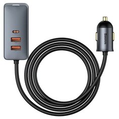 Автомобильное зарядное устройство BASEUS Share Together, USB + разветвитель 2*USB+USB-C, 5A, серый