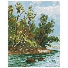 Алмазная мозаика "Речной пейзаж", 40x50 см