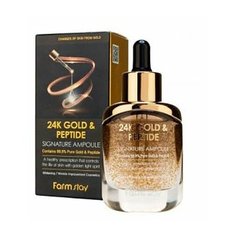 FarmStay Сыворотка ампульная с золотом и пептидами - 24K Gold peptide signature ampoule, 35мл