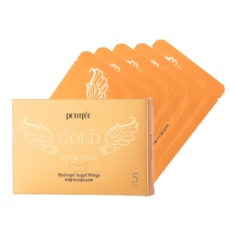 Petitfee Маска для шеи с золотом - Gold neck pack, 10г*5шт (упаковка)