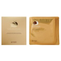 Petitfee Маска для лица золото/улитка — Gold snail transparent gel mask pack, 50г*5шт (упаковка)