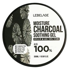 Lebelage Гель увлажняющий успокаивающий с углем - Moisture charcoal 100% soothing gel, 300мл