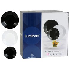 Столовый сервиз HARENA BLACK/ WHITE 18 пр. 6 перс. 61326 Luminarc