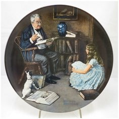 Декоративная коллекционная тарелка "Коллекция Наследие: Рассказчик". Фарфор, деколь. США, Edwin M.Knowles China Company, Норман Роквелл, 1984