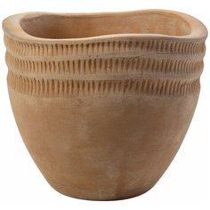 Кашпо Nobilis Marco терракота "Mterra Wave Round", D23хH20 см