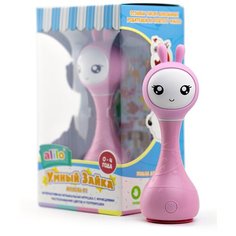Интерактивная развивающая игрушка alilo Умный зайка R1, розовый