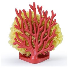 Держатель для мочалок Coral Sponge красный Qualy