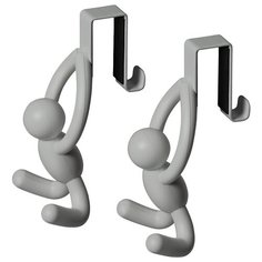 Набор из 2 надверных крючков Buddy серый Umbra