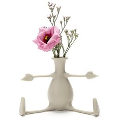 Ваза для цветов с гибкими ручками Florino серая Peleg Design