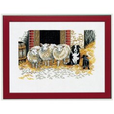 Набор для вышивания Овцы и собака, лён 26 ct 30 х 40 см EVA ROSENSTAND 14-107