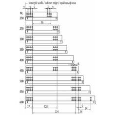 Направляющие MODERN SLIDE не полного 3/4 выдвижения L-400 для деревянных ящиков с доводчиком без крепления к фасаду GTV