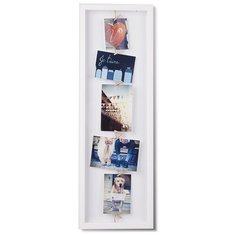 Панно с зажимами для 7 фото Clothesline белое Umbra