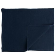 Дорожка на стол из умягченного льна темно-синего цвета essential, 45х150 см Tkano