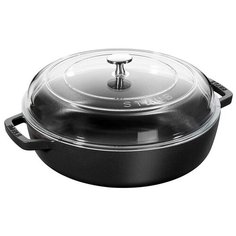 Сотейник Staub 12722823/12722806, 28 см, с крышкой, черный