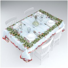 Скатерть Рождественские рассказы Цвет: Голубой (145х220 см) Сирень