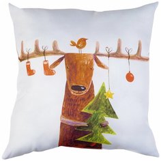 Сирень Декоративная подушка Вот и снова Новый год Цвет: Белый (40х40)