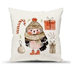 Традиция Декоративная подушка Snegirj V Valenkah br55269 (40х40)
