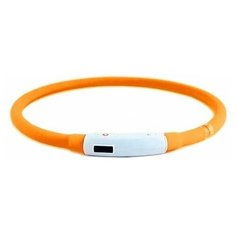 Ошейник Светящийся LED 55 см оранжевый , ZDK Petsy