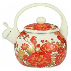 Чайник из нержавеющей стали Kelli KL-4475 2,5 л (белый/красный)