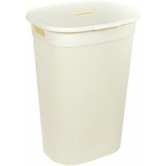 Корзина для белья Plast Team коллекция OSLO, с крышкой и ручками, Цвет: молочный, Размер: 445х353х609 мм