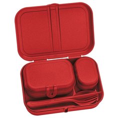 Набор из 3 ланч-боксов и столовых приборов PASCAL Organic красный Koziol