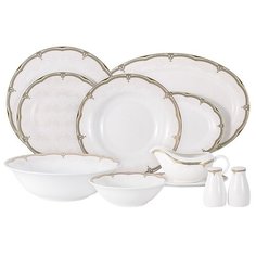 Обеденный сервиз "Вивьен" на 6 персон, 27 предметов, костяной фарфор, цвет белый, Anna Lafarg Emily, AL-18-129_27-E5
