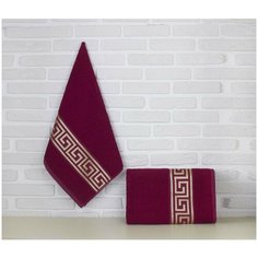 AMBIANCE Полотенце Ариадна цвет: бордовый (50х90 см,70х140 см) br42608