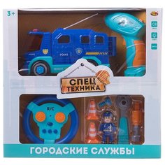 Машинка-конструктор на радиоуправлении Abtoys Cпецтехника "Городские службы" Полиция, со звуковыми и световыми эффектами