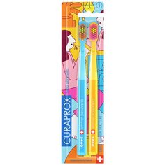 Набор зубных щеток "ultrasoft", d 0,10 мм (2 шт.) CS Duo Bathroom (голубая, желтая) Curaprox