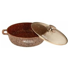 Сотейник Kelli KL-4019-28, 28 см, с крышкой, коричневый
