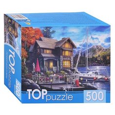 Пазлы Рыжий кот 500 деталей, TOPpuzzle "Ночной дом и яхта" (ХТП500-5730)