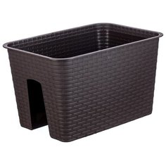 Кашпо IDEA (М-Пластика) на перила Ротанг 27 х 39.5 х 23 см коричневый